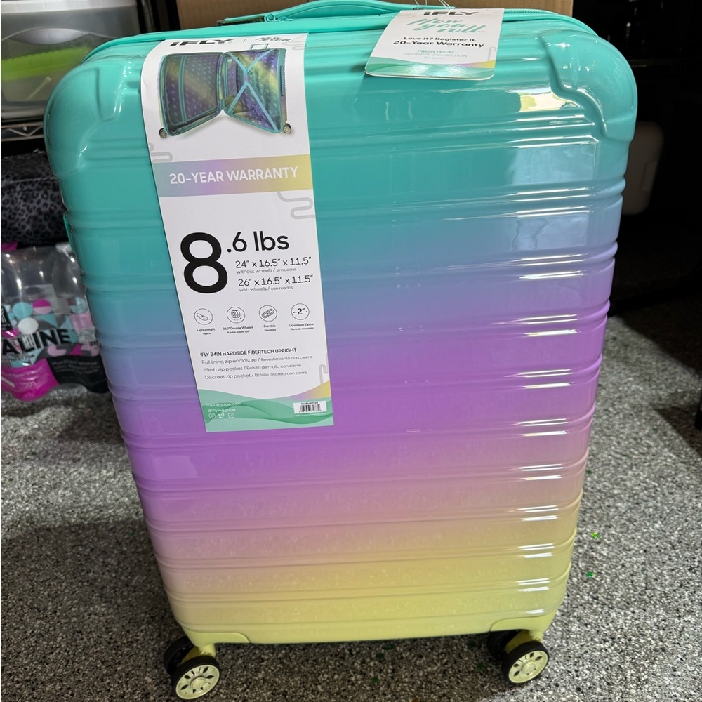 Blue and Purple Gradient Rolling Suitcase